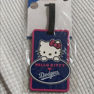 Hello Kitty Dodgers Luggage Tag - Pink and Blue
